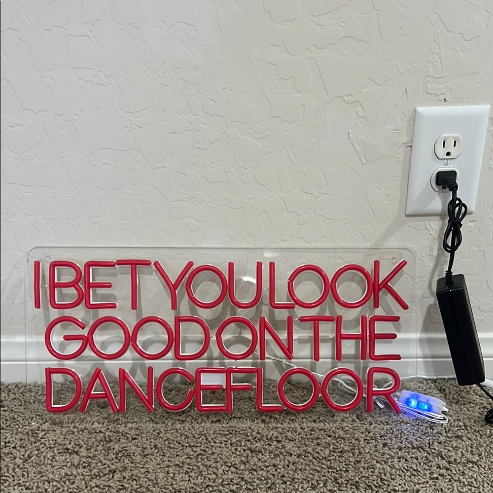Red Neon Sign Wall Decor - Picture 2 of 3